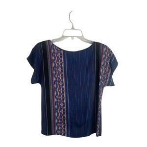 VINTAGE CHADWYCK Crop Top- Blue/Red/ Black-Women’s Small